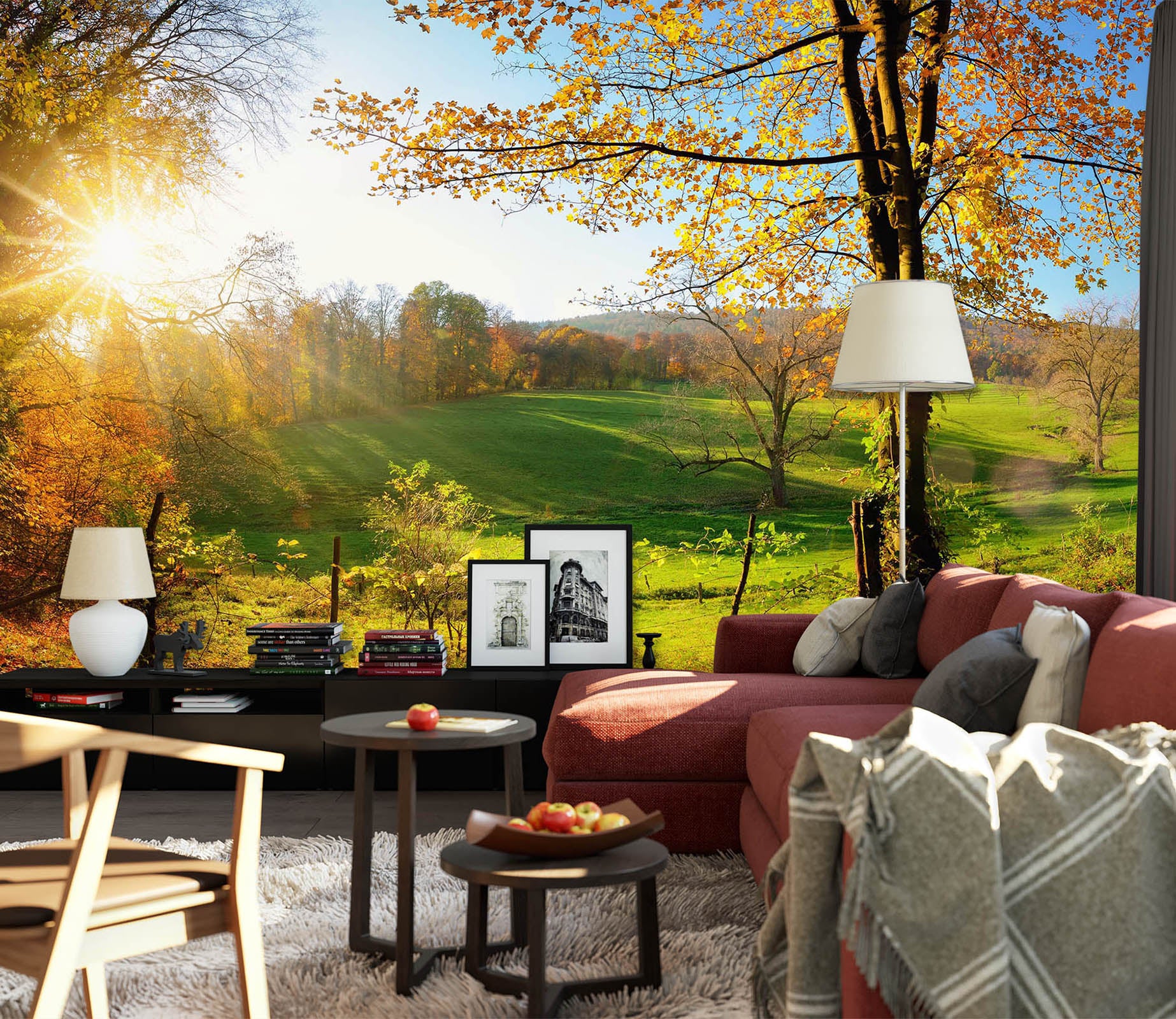 3D Yellow Autumn 1462 Wall Murals