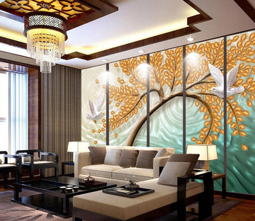 3D Golden Tree WC448 Wall Murals