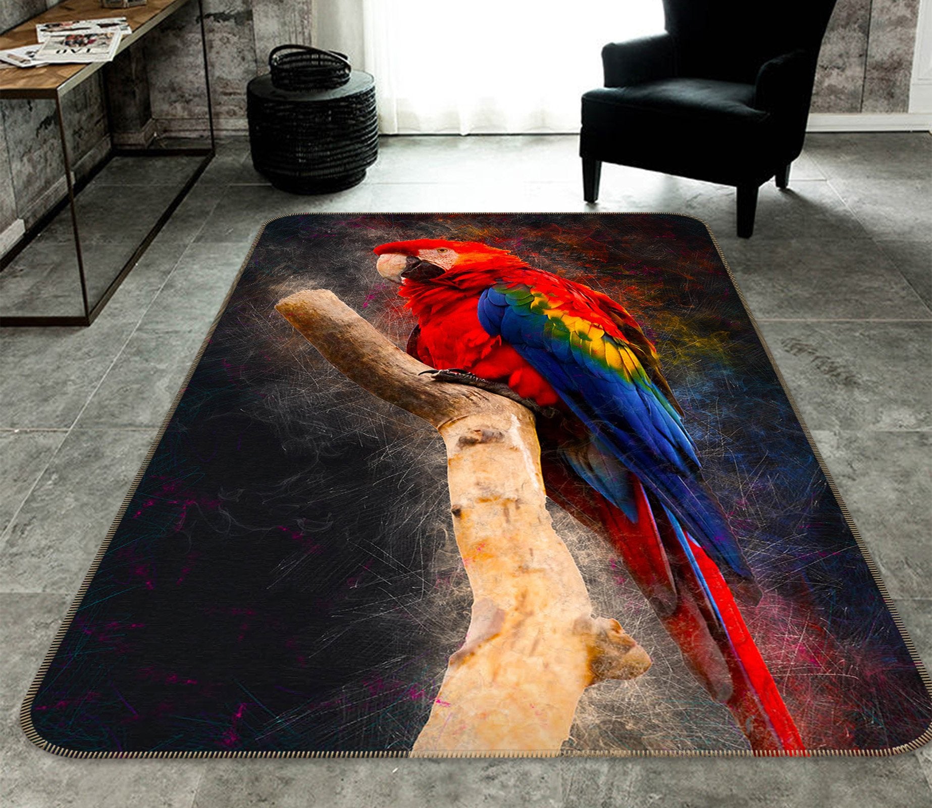 3D Parrot 653 Animal Non Slip Rug Mat Mat AJ Creativity Home 