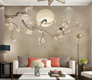 3D Moon Plum WC1607 Wall Murals