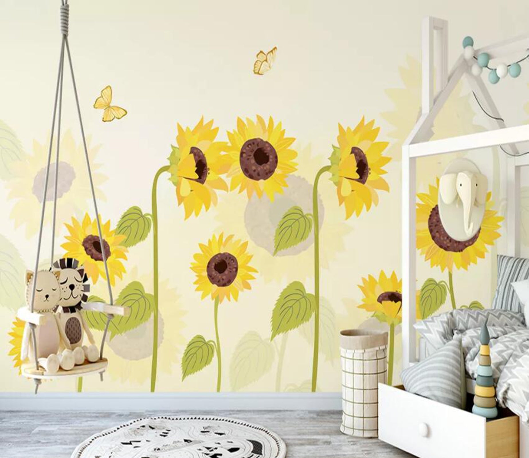 3D Sunflower WC43 Wall Murals Wallpaper AJ Wallpaper 2 