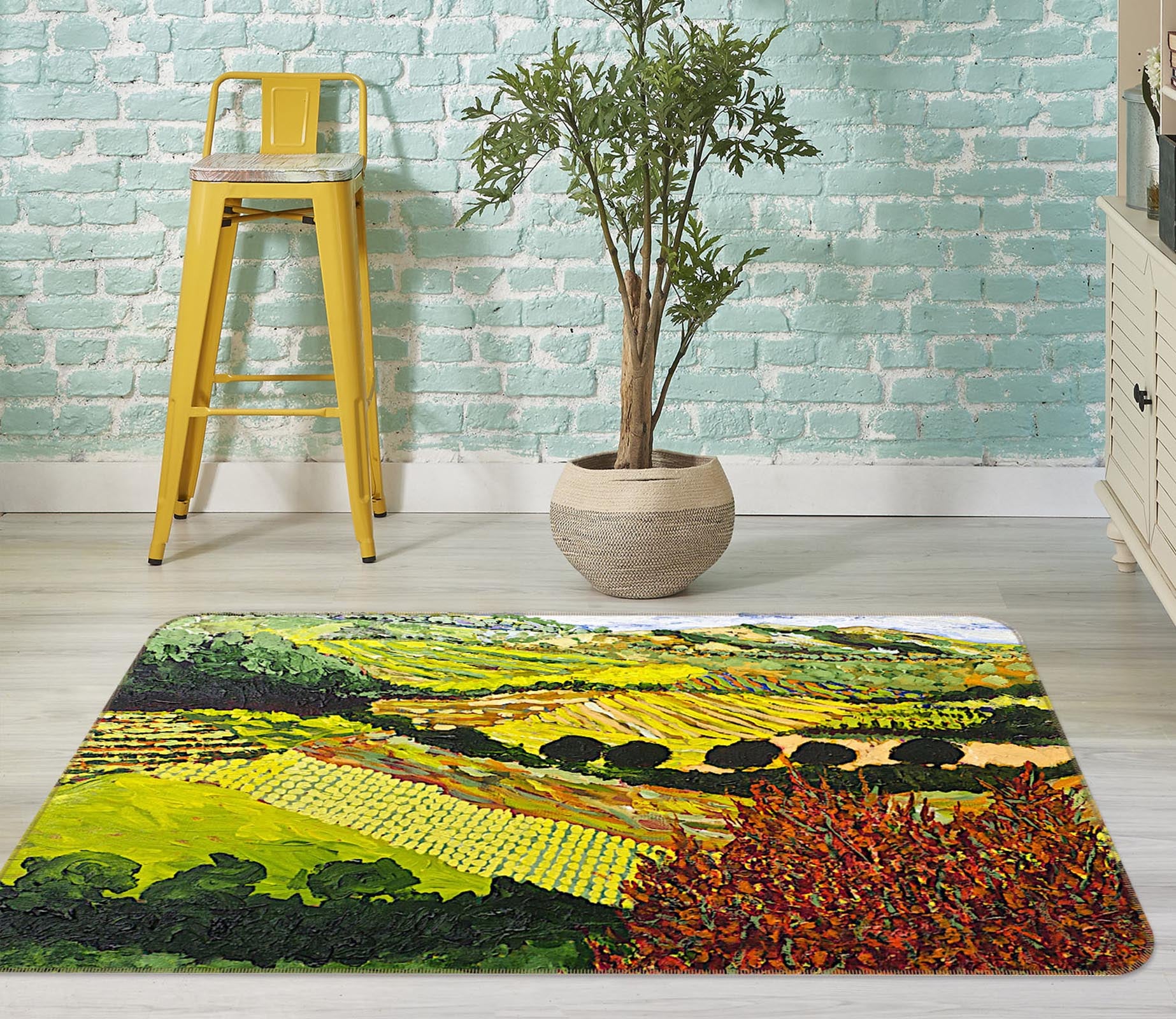 3D Red Bush 1021 Allan P. Friedlander Rug Non Slip Rug Mat