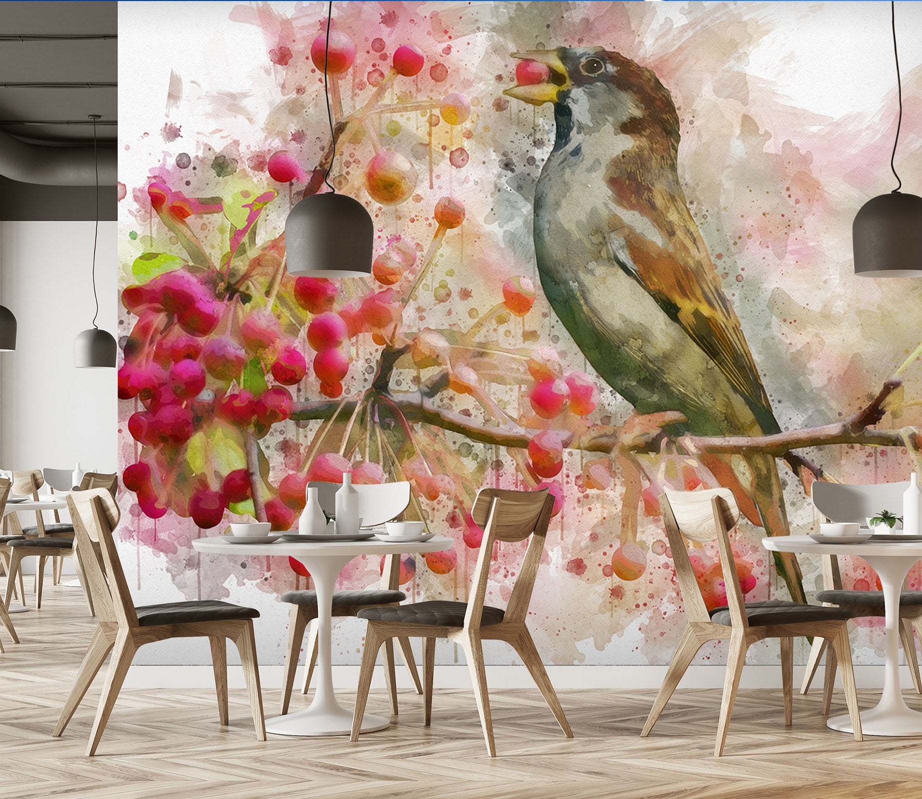 3D Bird Fruit 143 Wall Murals