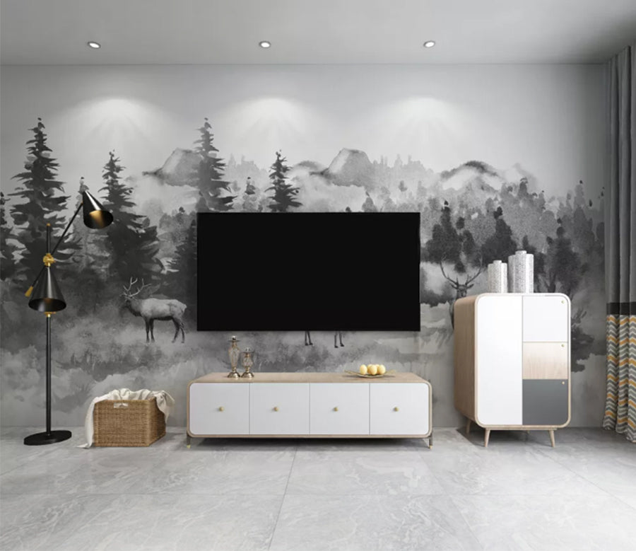 3D Forest Elk WC2647 Wall Murals