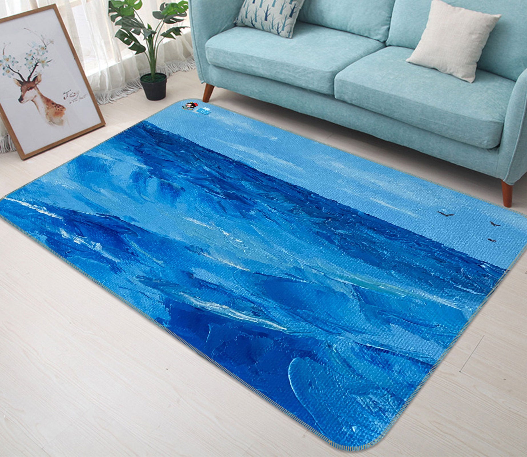 3D Blue Sea Water 9701 Marina Zotova Rug Non Slip Rug Mat