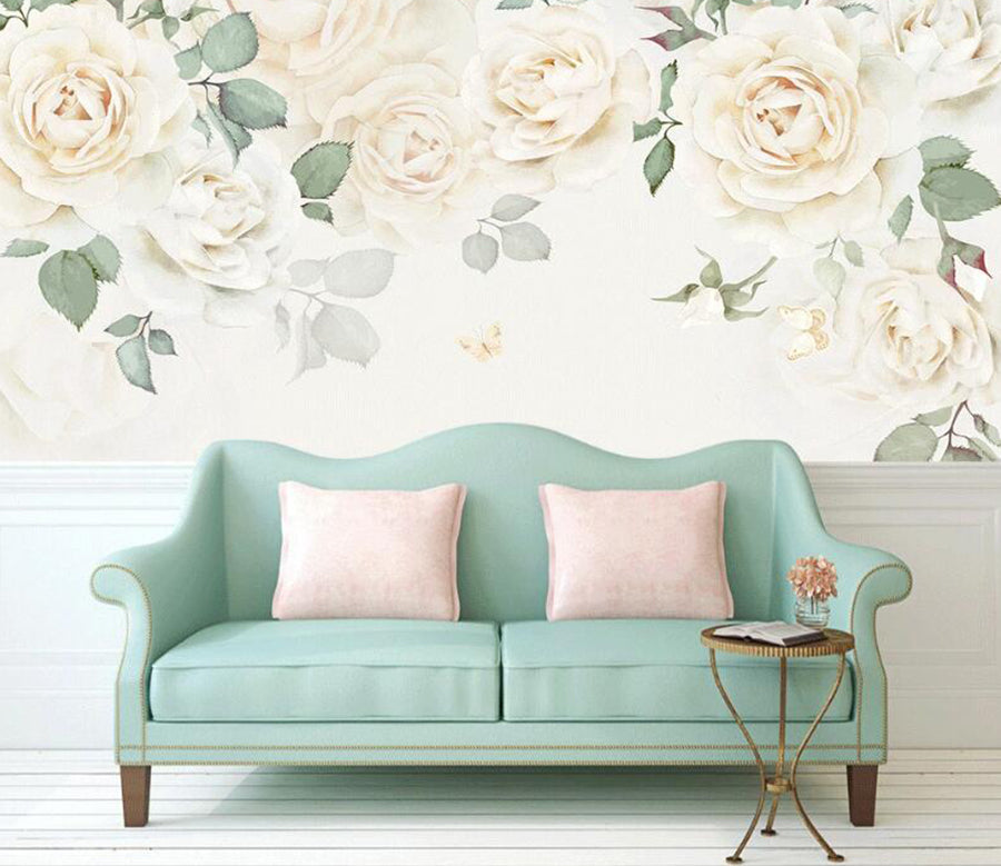 3D Elegant Yellow Flowers 987 Wall Murals