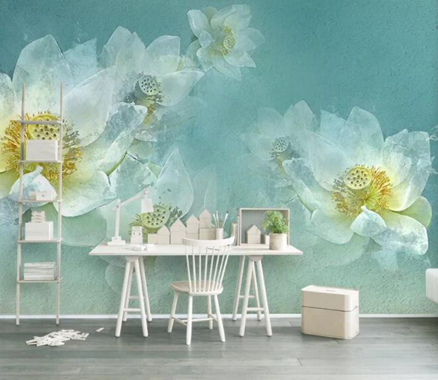 3D Lotus WG52 Wall Murals Wallpaper AJ Wallpaper 2 