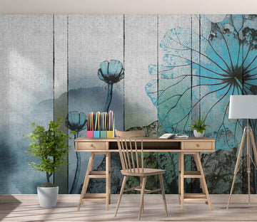 3D Green Lotus Leaf 1114 Wall Murals