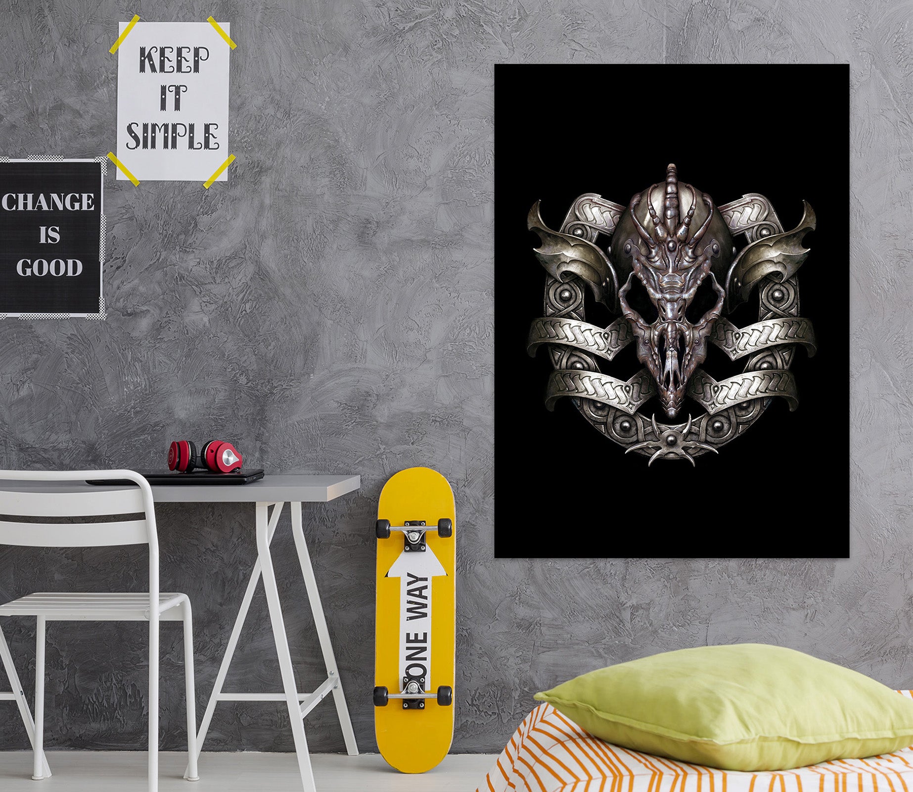 3D Metal Skull Pattern 8112 Ciruelo Wall Sticker