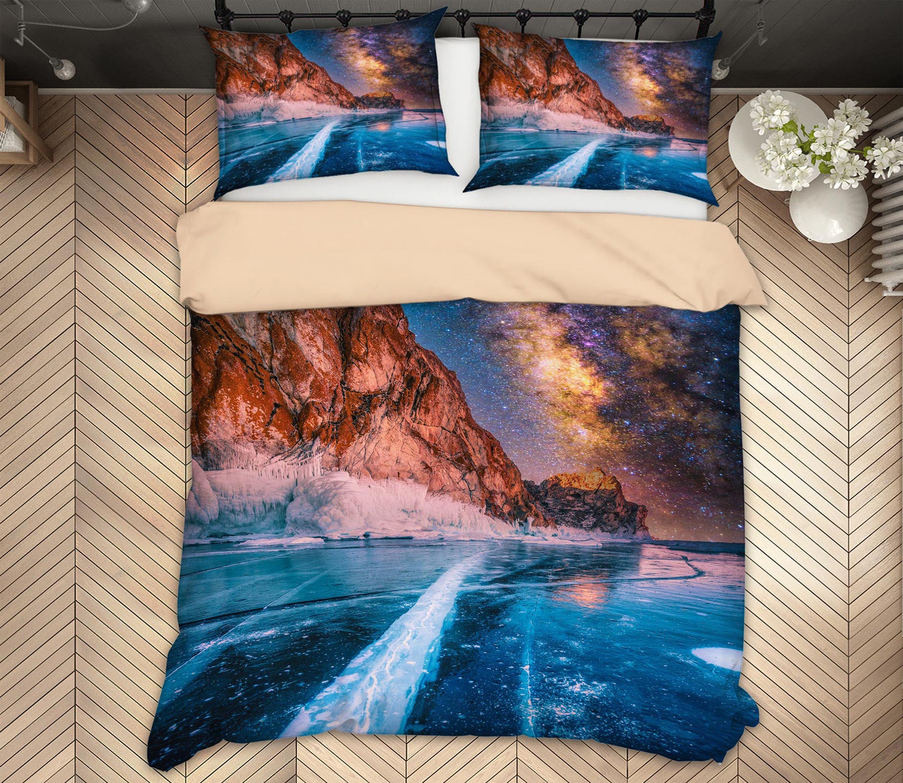 3D Glacier Starry Sky 67112 Bed Pillowcases Quilt