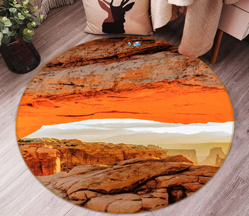 3D Mountain Stone 5032 Beth Sheridan Rug Round Non Slip Rug Mat