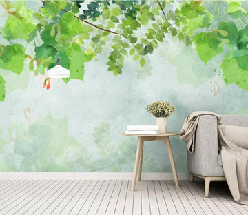 3D Green Leaf WC15 Wall Murals Wallpaper AJ Wallpaper 2 