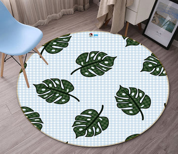 3D Leaves 10523 Kashmira Jayaprakash Rug Round Non Slip Rug Mat