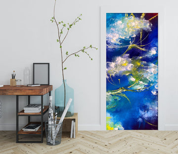 3D Blue Flowers 3311 Skromova Marina Door Mural