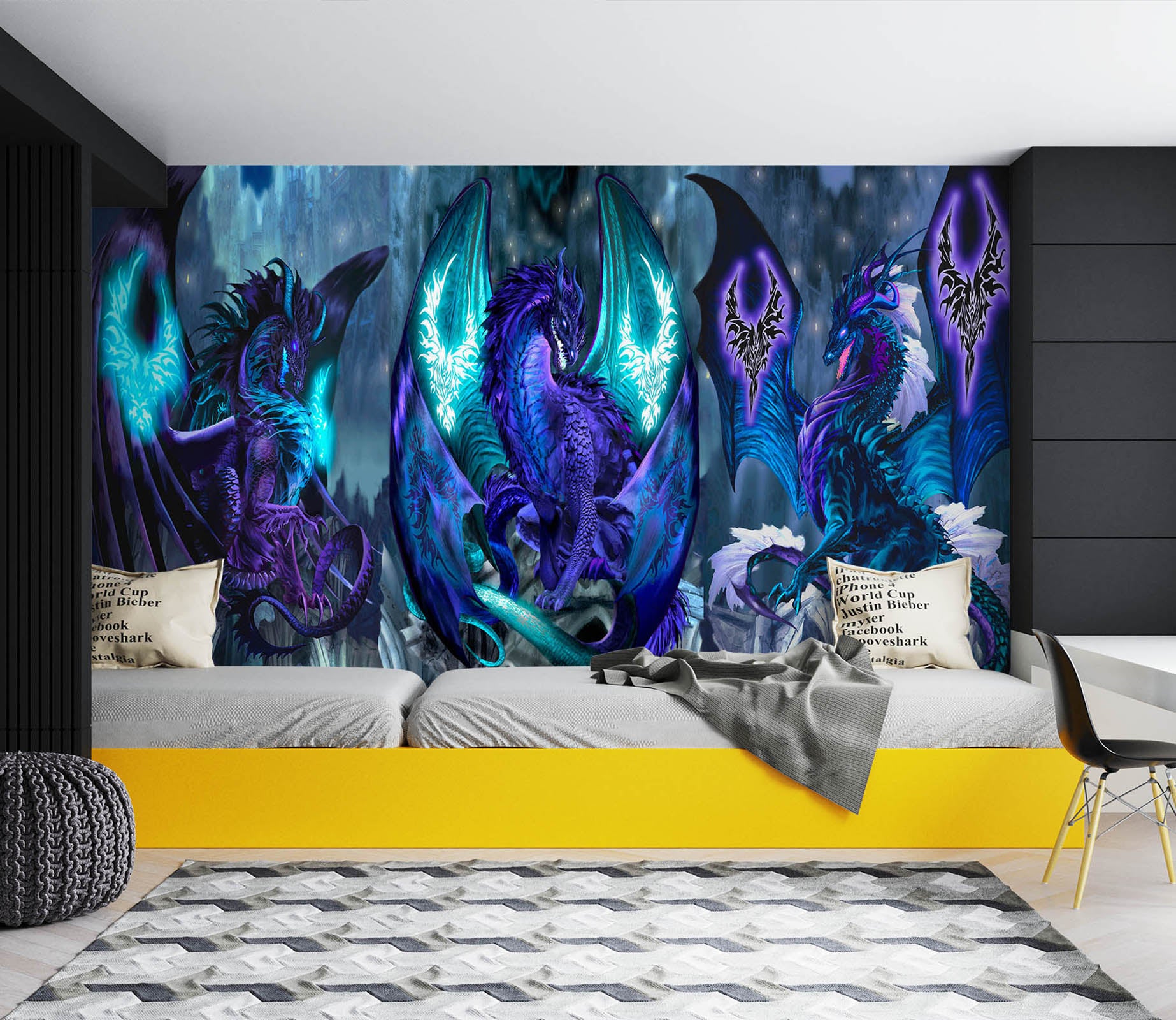 3D Purple Dragon 8105 Ruth Thompson Wall Mural Wall Murals