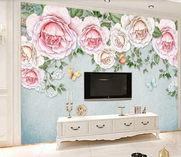 3D Peony Rose WC747 Wall Murals