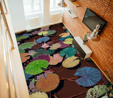 3D Color Lotus Leaf Painting 96106 Allan P. Friedlander Floor Mural  Wallpaper Murals Self-Adhesive Removable Print Epoxy