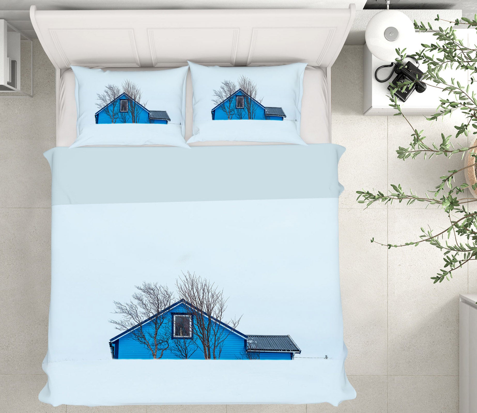 3D Blue House 2155 Marco Carmassi Bedding Bed Pillowcases Quilt