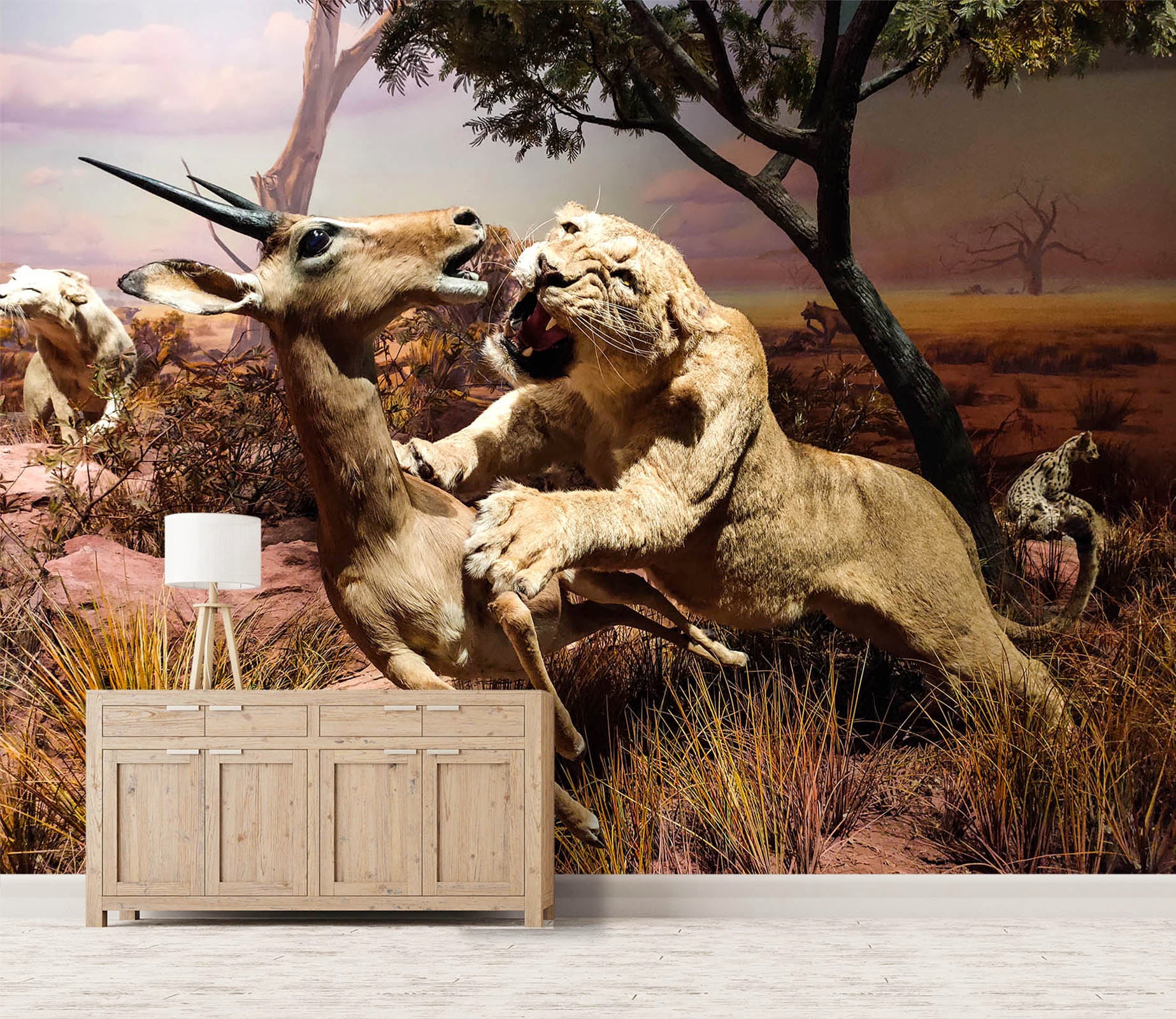 3D Lion Prey 423 Wall Murals