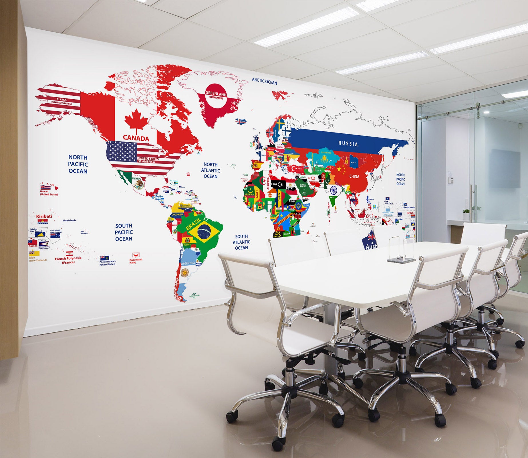 3D Color Graffiti 2130 World Map Wall Murals