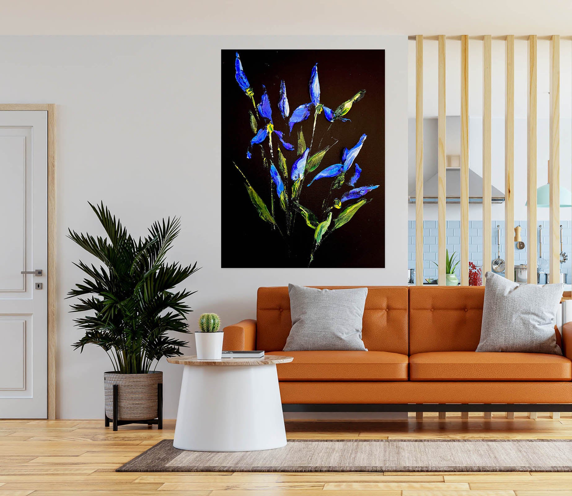 3D Blue Purple Flower 2602 Skromova Marina Wall Sticker