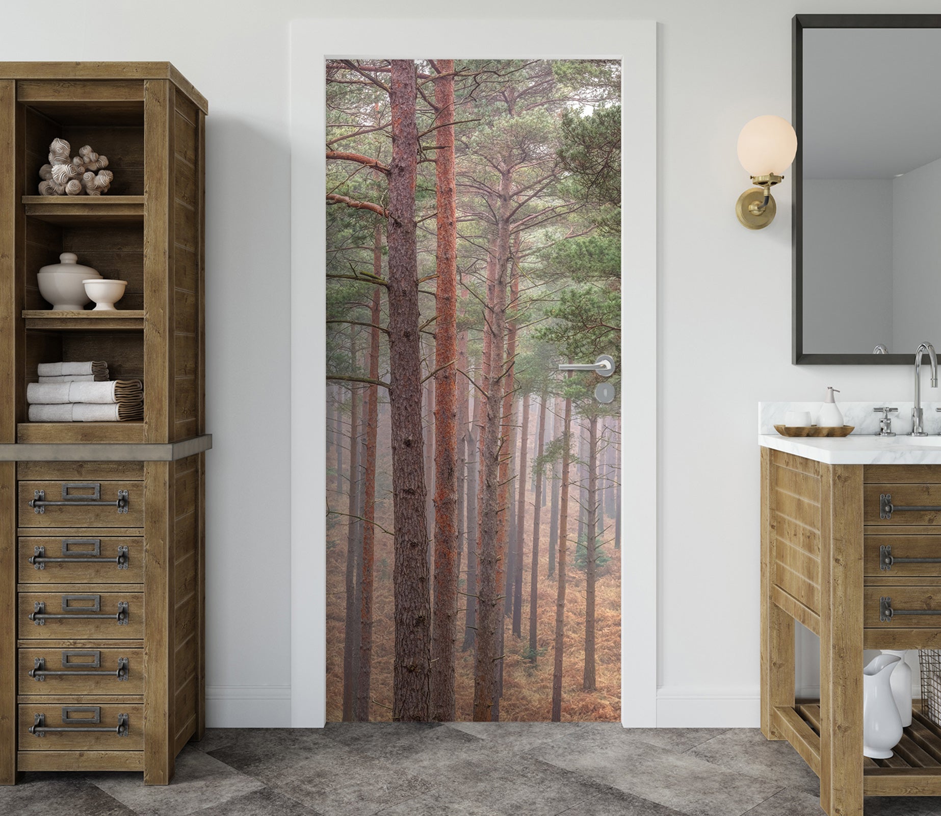 3D Forest Trunk 106148 Assaf Frank Door Mural