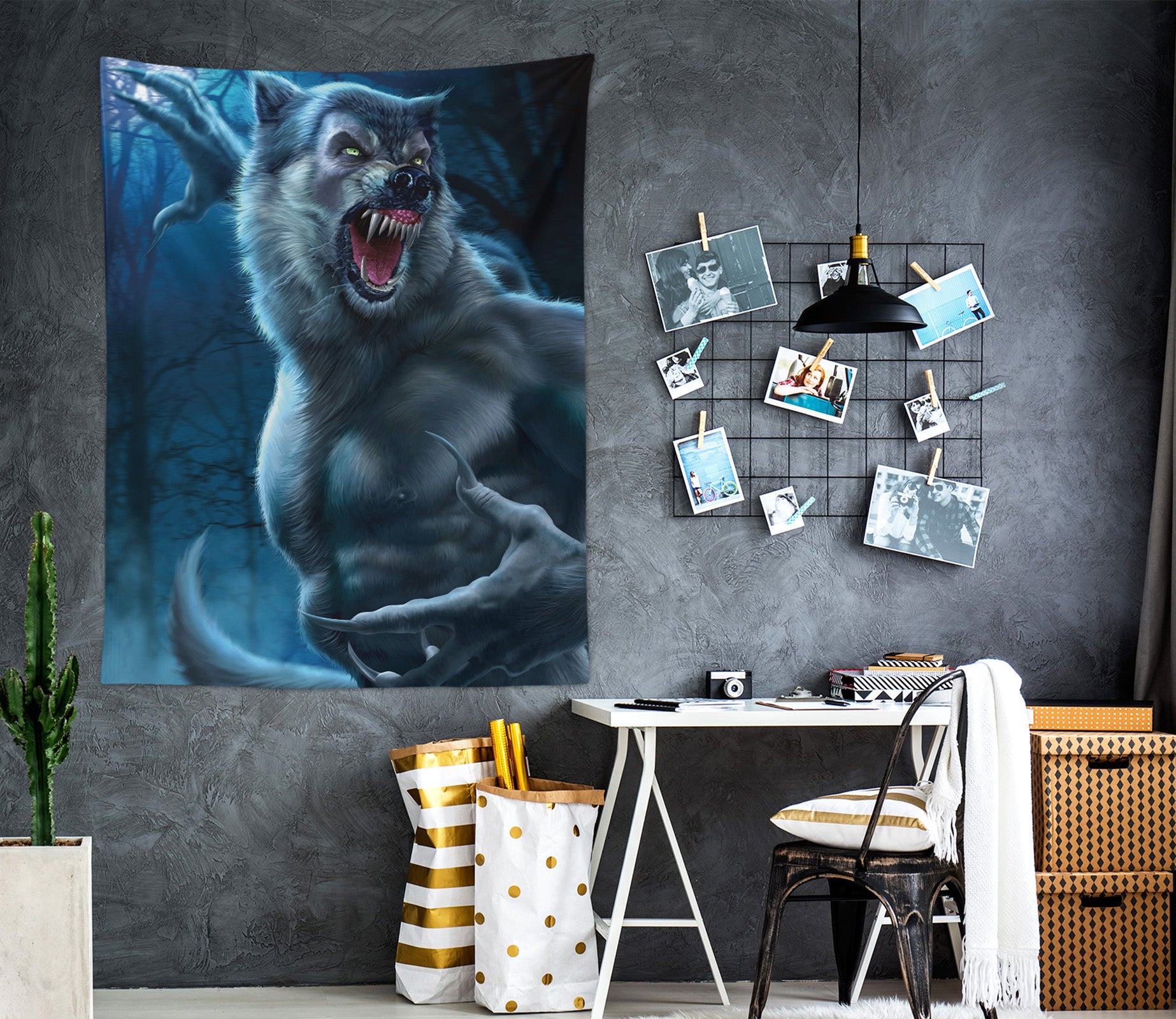 3D Werewolf 121161 Tom Wood Tapestry Hanging Cloth Hang