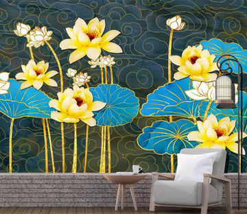 3D Yellow Lotus WC2775 Wall Murals