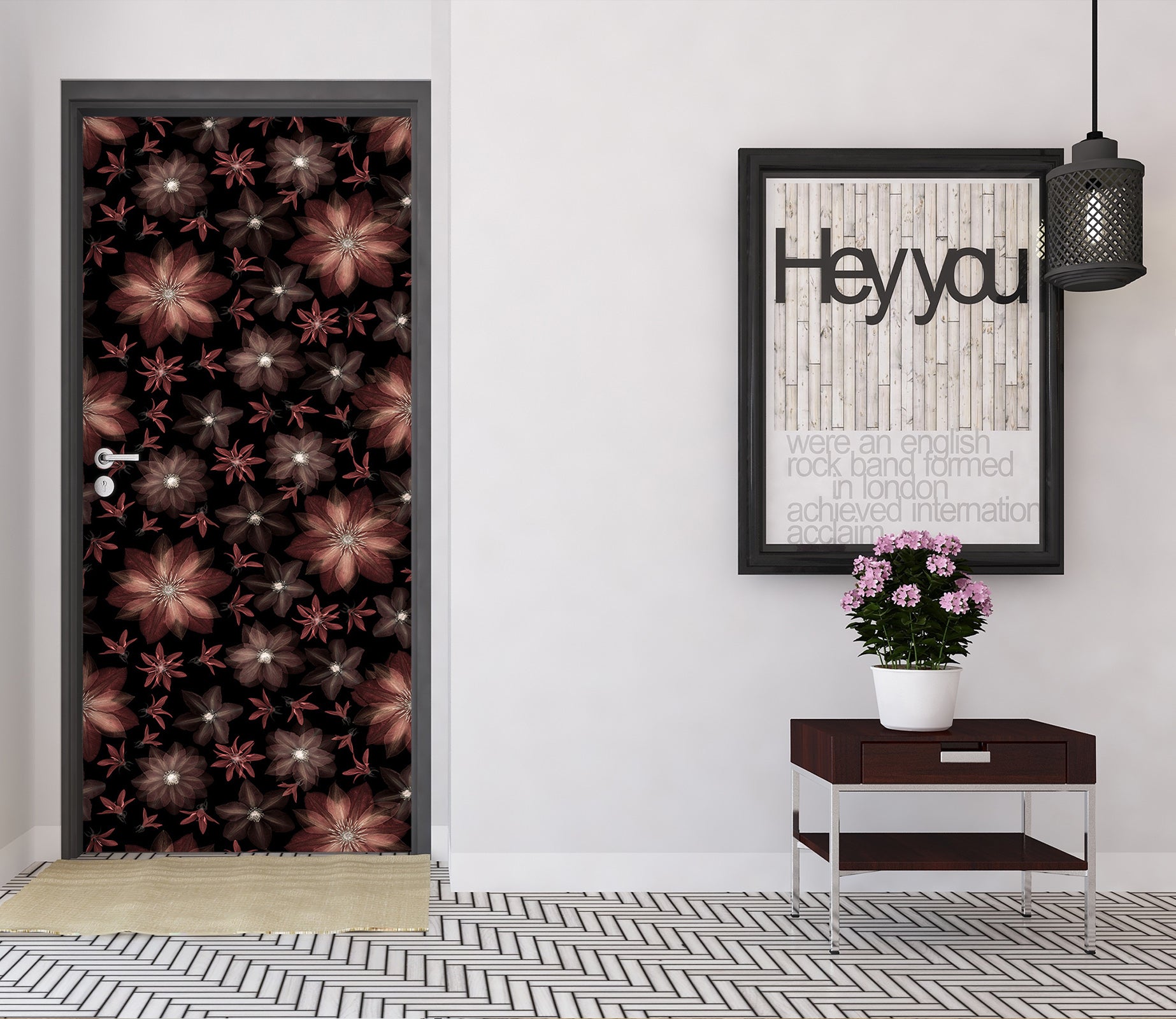 3D Flower Floral Pattern 10267 Assaf Frank Door Mural