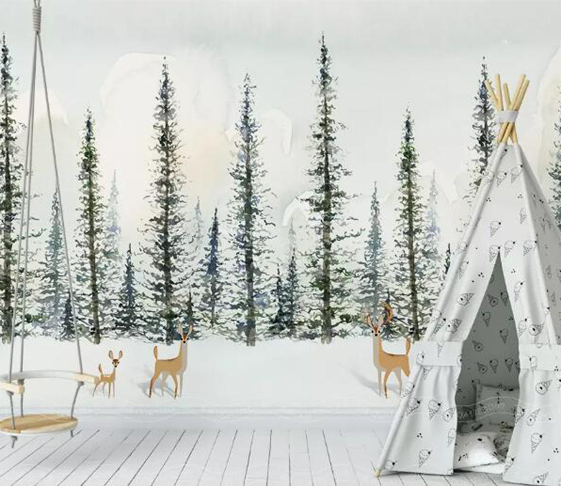 3D Deer Forest WG16 Wall Murals Wallpaper AJ Wallpaper 2 