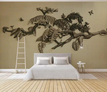 3D Embossed Leaves WC617 Wall Murals