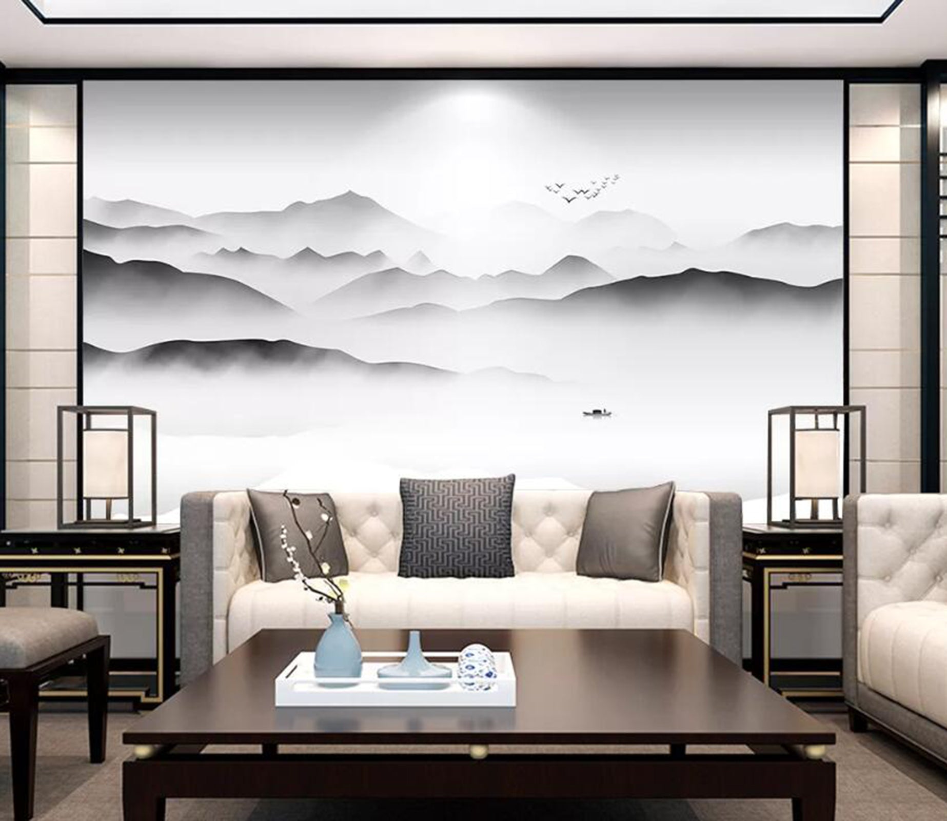 3D Misty Valley WC07 Wall Murals Wallpaper AJ Wallpaper 2 