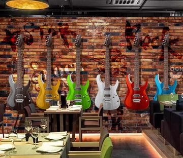 3D Six Guitars 570 Wall Murals