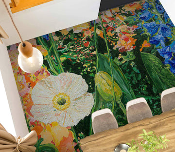 3D Colorful Flowers Painting 9565 Allan P. Friedlander Floor Mural  Wallpaper Murals Self-Adhesive Removable Print Epoxy