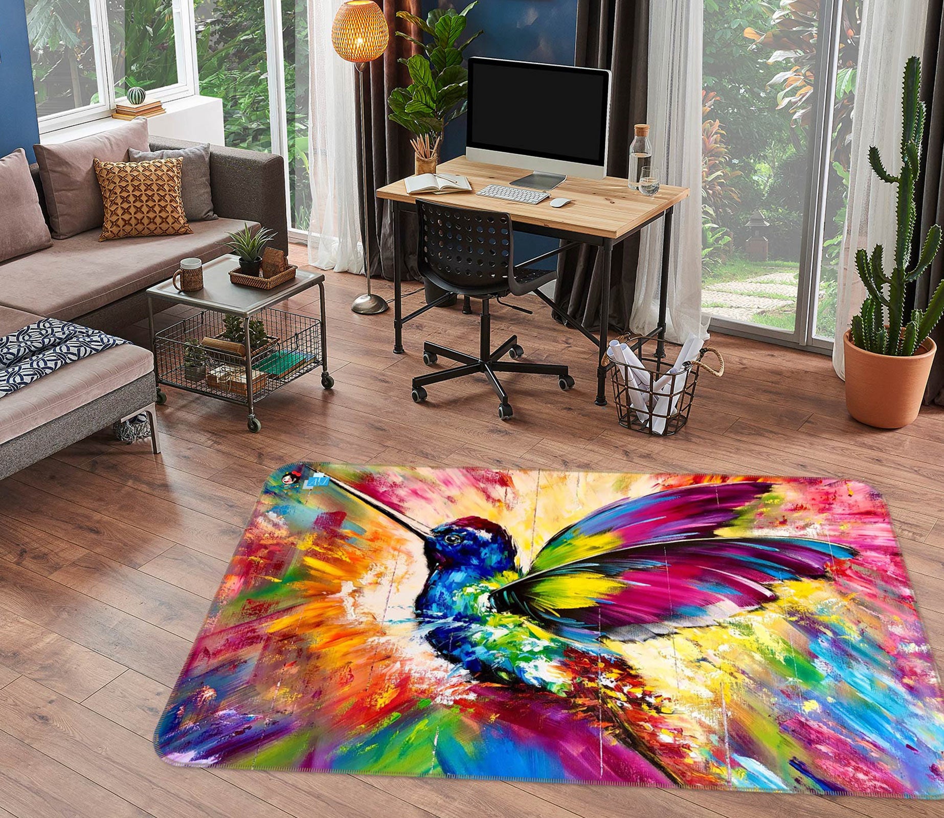 3D Painted Bird 1118 Skromova Marina Rug Non Slip Rug Mat