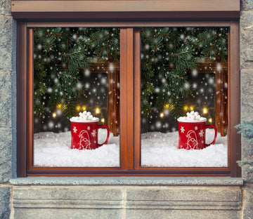  3D Christmas Candle 0047 Christmas Window Film Print Sticker  Cling Stained Glass Xmas AJ WALLPAPER US Lv (Vinyl (No Glue & Removable),  254x416cm【100x164】) : Tools & Home Improvement