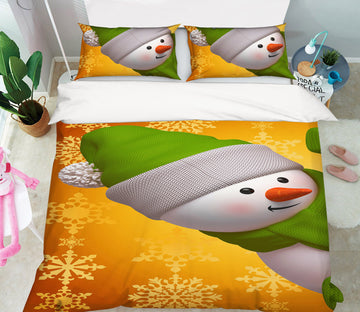 3D Snowman 52229 Christmas Quilt Duvet Cover Xmas Bed Pillowcases