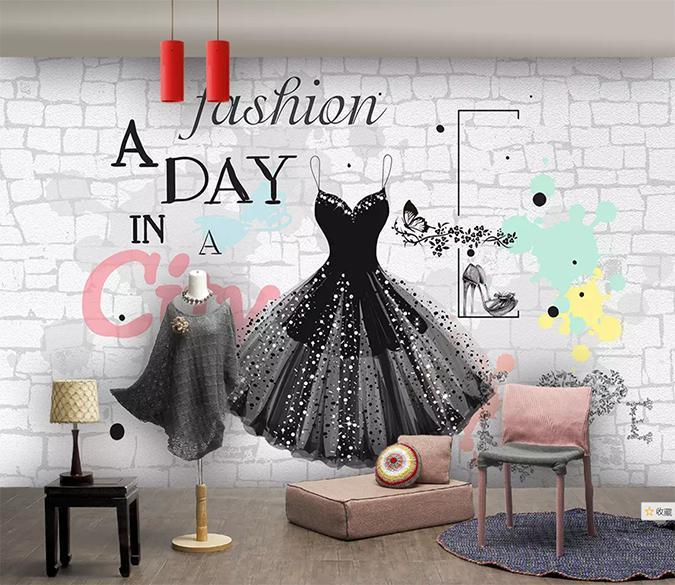 3D Black Skirt 1072 Wall Murals Wallpaper AJ Wallpaper 2 