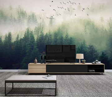 3D Foggy Forest WG90 Wall Murals Wallpaper AJ Wallpaper 2 