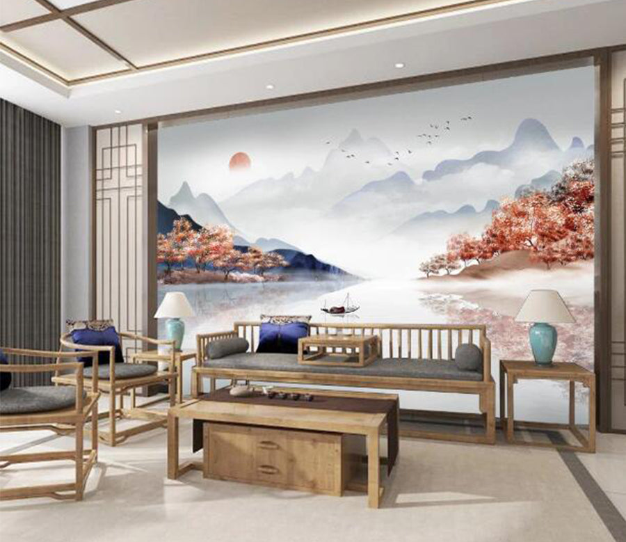 3D Maple Lake WC1847 Wall Murals