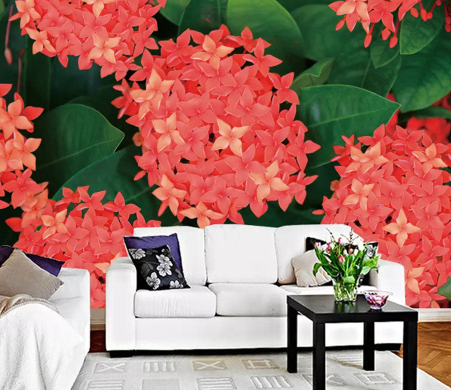 3D Red Flowers 2188 Wall Murals