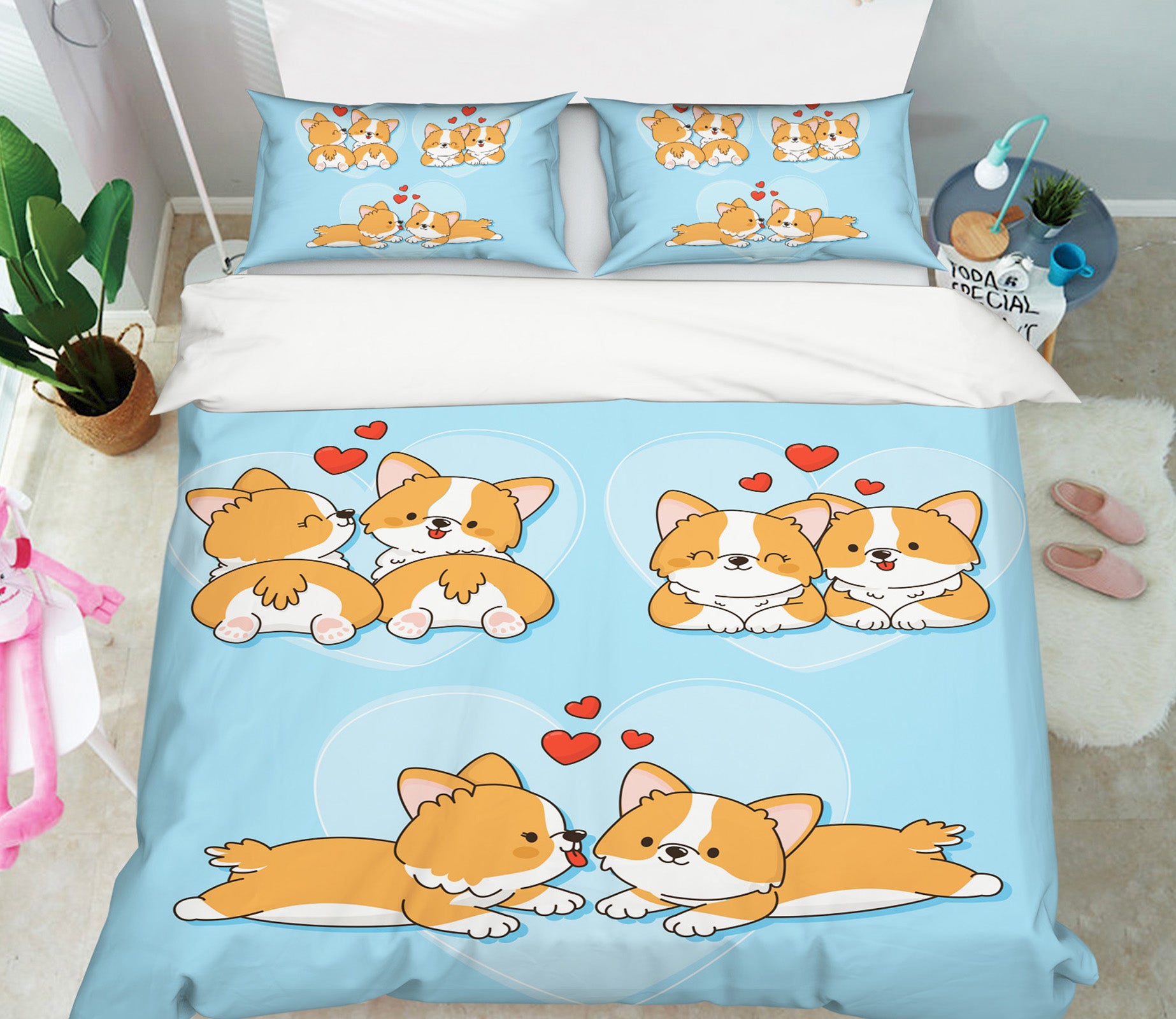 3D Corgi 67037 Bed Pillowcases Quilt