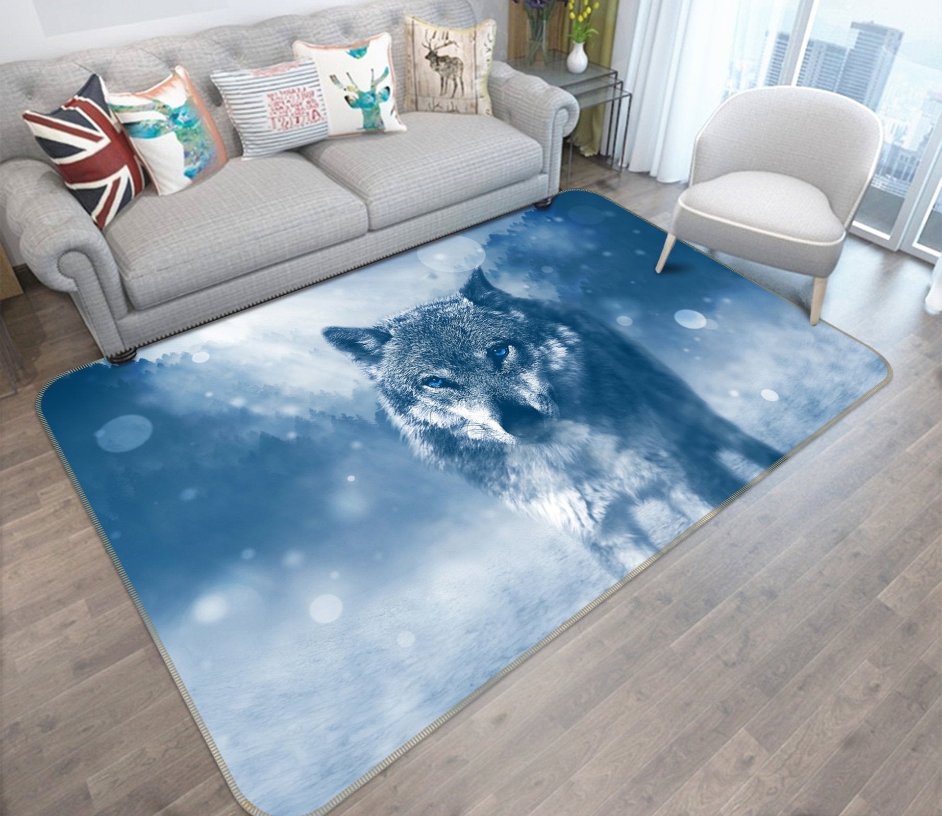 3D Wolf 647 Animal Non Slip Rug Mat Mat AJ Creativity Home 