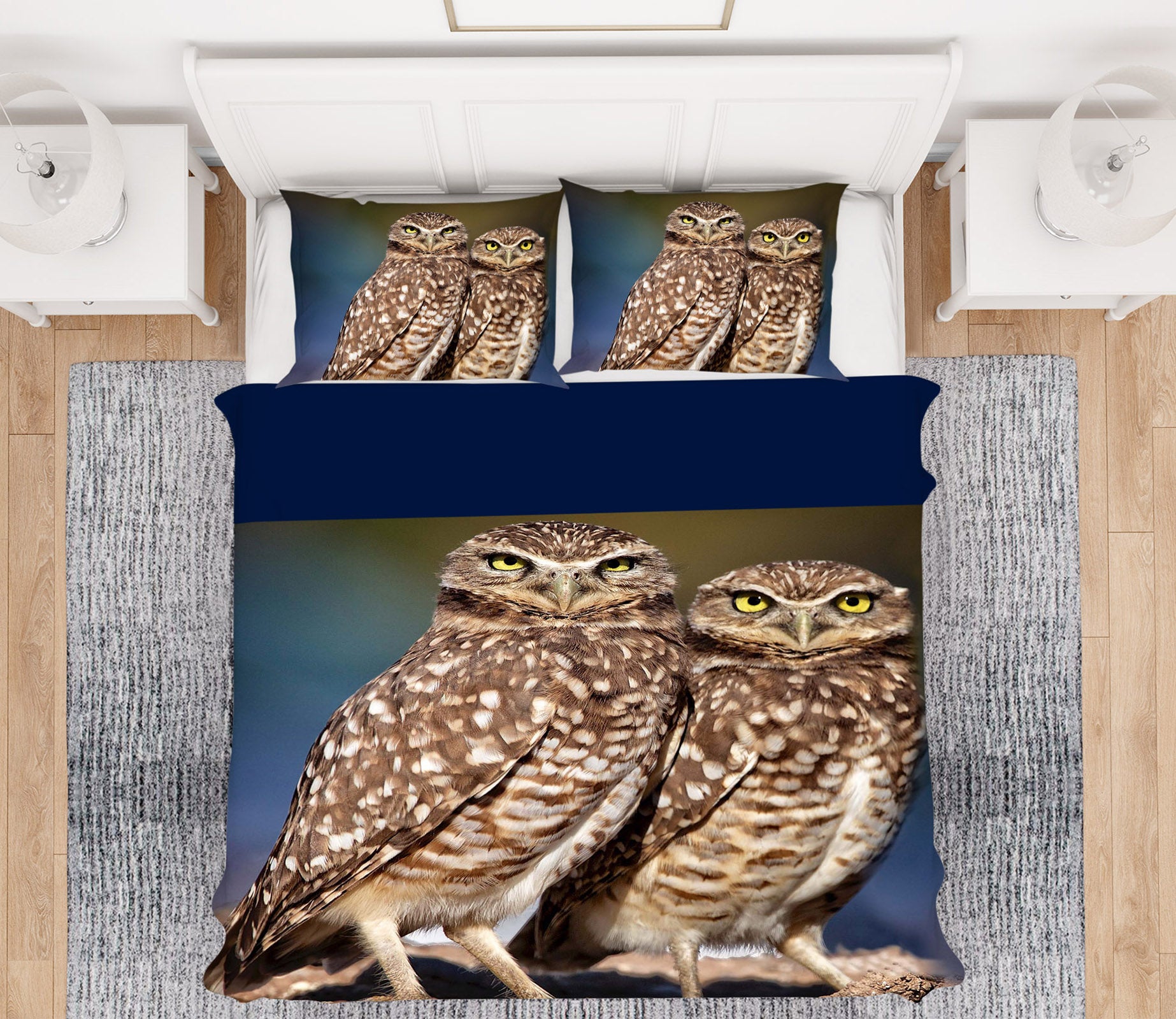 3D Burrowing Owl Buddies 2106 Kathy Barefield Bedding Bed Pillowcases Quilt