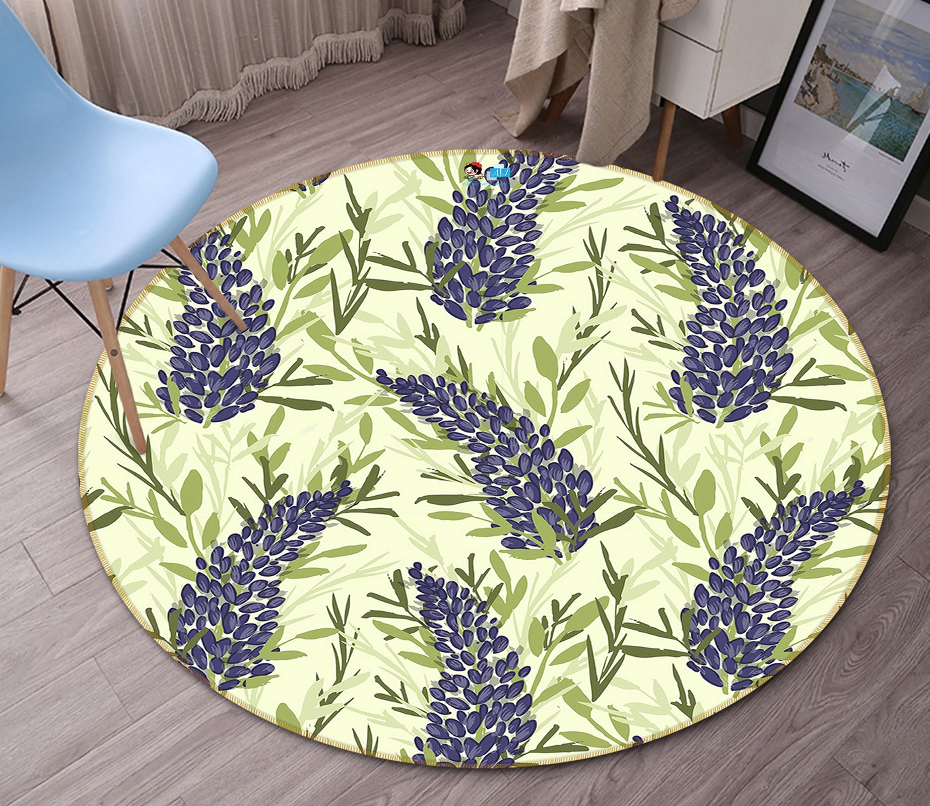 3D Flowers 10509 Kashmira Jayaprakash Rug Round Non Slip Rug Mat