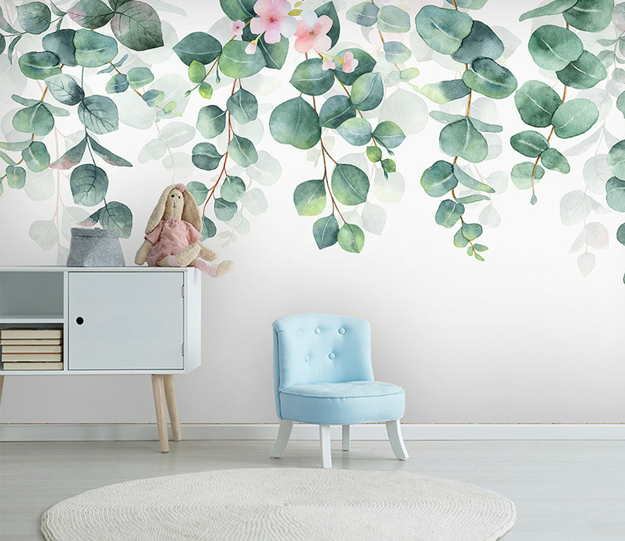 3D Green Leaf WG306 Wall Murals