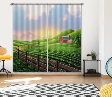3D Green Farm 064 Jerry LoFaro Curtain Curtains Drapes