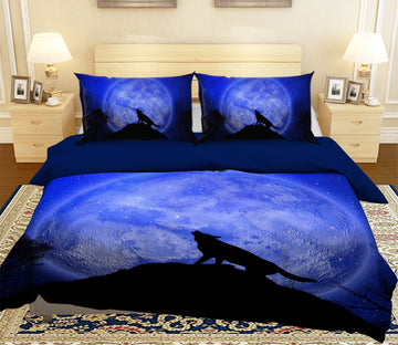 3D Moon Wolf 1906 Bed Pillowcases Quilt Quiet Covers AJ Creativity Home 