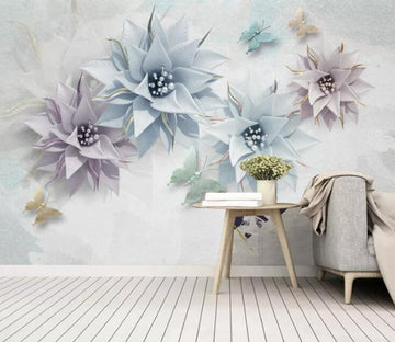 3D Purple Peony WC2764 Wall Murals