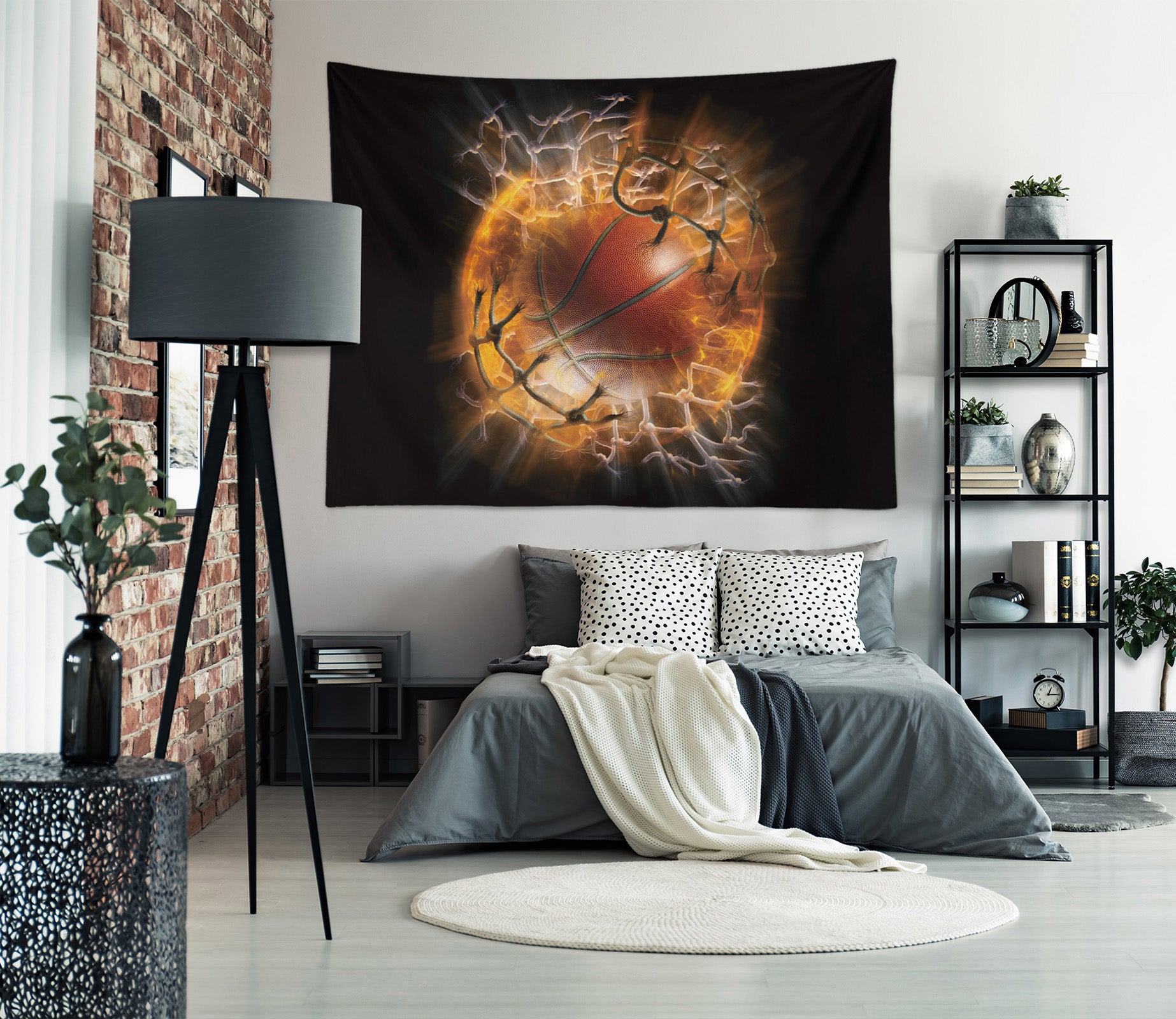 3D Basketball Hot Art 1014 Tom Wood Tapestry Hanging Cloth Hang